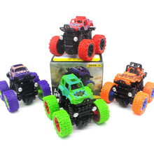 送给孩子的礼物 怪兽卡车 宝宝巴士警车捣蛋车玩具疯狂车救援队儿童生日礼物定制款 特技越野车全套【4只装】