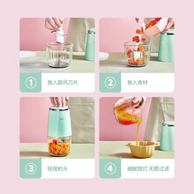 荣事达辅食机婴儿宝宝料理家用电动小型迷你榨果汁搅拌米糊绞肉机省时省力一机多用低噪音研磨细腻 绿色单刀