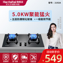好太太（Haotaitai）家用燃气灶单双灶 台式嵌入式两用 5.0KW猛火灶 煤气液化气天然气可选 2192A方形款5.0kw火力 天然气