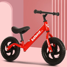 孩子巧玩物三岁孩子骑的车儿童平衡车无脚踏自行车2345岁男女孩宝宝滑步滑行商场同款 【中国红】高碳钢发泡轮【入门款 】