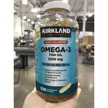 加拿大直邮Kirkland可兰浓缩Omega-3海鱼油软胶囊330粒