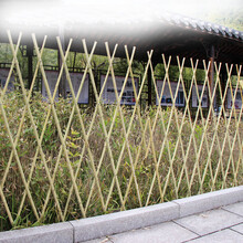 伸缩竹篱笆围栏户外竹栅栏竹子装饰庭院隔断花园护栏竹竿菜园爬藤架新农村建设 白竹高90*长200cm