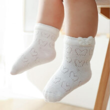 婴儿袜子薄款网眼宝宝袜男童女童卡通短袜棉袜婴幼儿新款夏季 翅膀款4双 M码(1-3岁)