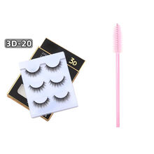 仿真自然嫁接套装假睫毛浓密逼真素颜硬梗眼睫毛贴睫毛美睫睫毛H 女神纤长款【3D-20】长1.0cm 2盒