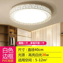 LED吸顶灯长方形遥控大气客厅灯具现代简约卧室灯阳台灯餐厅吊 鸟巢40cm白光36瓦