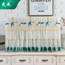 爽威电视机罩防尘罩55寸65寸液晶盖布挂式蕾丝欧式开机不取盖布现代简约壁挂式盖巾55英寸凤凰DF55绿色