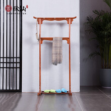 珠仙红木家具缅甸花梨（学名：大果紫檀）实木衣帽架落地卧室中式简约挂衣服架子轻奢挂包架家用室内立式门口 明式衣帽架