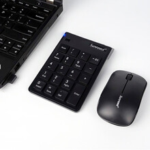 桑瑞得SKB886无线数字小键盘/键鼠套装 笔记本台式电脑外接迷你轻薄财务会计收银专用免切换 2.4G【增强版套装】等号括号-黑