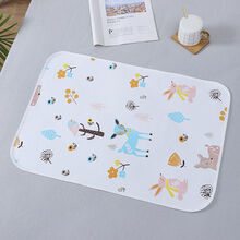 棉隔尿垫防水透气可洗大号儿童宝宝尿垫姨妈垫学生垫新生儿用品 蓝色小鹿 50*70cm(单条装)