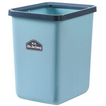 北杉家用客厅垃圾桶 北欧风创意卧室卫生间纸篓 简约无盖厨房大号垃圾筒 压圈款垃圾桶【浅蓝】 15L