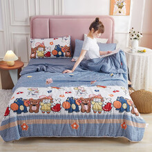 南极人 家纺 夏被套件 夏天空调被夏凉被四件套单双人学生宿舍三件套被芯夏季春秋薄被子团购礼品 动物派对【整张羽丝棉 机洗不跑棉】 150*200cm夏被四件套