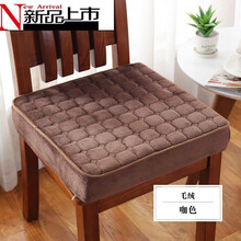 2021新品夏季海绵增高凉席椅子垫办公室学生加厚防滑榻榻米坐垫汽车座垫子 咖色毛绒 40X40cm 厚度5厘米