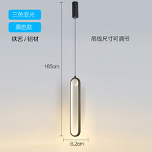 设计师卧室床头灯北欧创意吧台灯客厅沙发旁背景墙装饰极简小吊灯 黑色-三色光