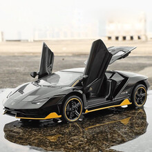 泰芬乐男孩玩具兰博基尼LP770仿真模型合金跑车小汽车响声亮灯回力玩具男友礼物