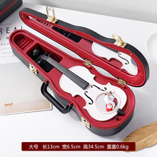 古典优雅文艺小提琴音乐盒八音盒创意旋转跳舞女孩手拎包生日礼物 大号 黑色