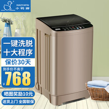 小鸭洗衣机 全自动波轮洗衣机家用小型迷你宿舍出租房波轮大容量洗脱一体 8.0kg 玻璃金 【洗烘一体】