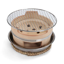 炖工房小炭炉木炭火锅炉老式家用煲汤砂锅火锅陶土碳炉子烧烤烤肉取暖泥炉烧碳炉港式打边炉酒精炉大号小沙锅 27直径炭炉烧烤套装(炉子+网+隔热底座)