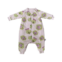 Milkbarn婴儿睡袋夹棉厚款宝宝防踢被长袖分腿睡袋四季通用家居服 紫芋 100cm