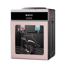 京对 家用饮水机台式小型宿舍办公室学生迷你冷热两用制冷热桶装水桌面 钛金带玻璃门豪华款 温热