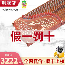 敦煌古筝琴696D双鹤朝阳初学者专业考级乐器689/694上海民族乐器一厂 694K孔雀（全套礼包）