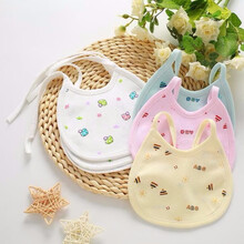 尚莱优品（SLYP）【10条装口水巾】婴儿纯棉围兜口水巾吐奶巾纯棉系带宝宝围嘴 3条装全棉四季可用花型随机