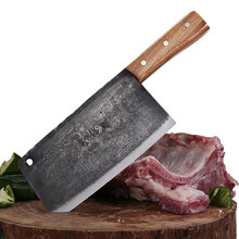 邓家刀手工锻打碳钢刀夹钢家用菜刀碳钢斩切刀厨房刀具前切后斩文武两用刀斩鸡鸭鱼切肉切菜斩骨切片刀斩切刀 XP-05