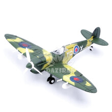 正版4D拼装1/48二战飞机模型BF109海盗喷火战斗机玩具军事风摆件 军绿色 喷火