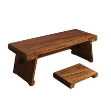 曲漾 古琴桌凳矮便携式实木可拆卸禅意中式仿古共鸣箱古琴桌国学书法 桌凳+桌旗