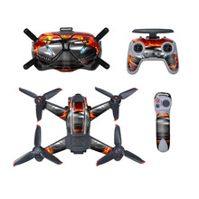 适用于DJI FPV大疆套装贴纸穿越机眼镜V2遥控器摇杆全套PVC个性贴膜防水防刮保护贴配件 DJIFPV甲壳虫全套贴纸