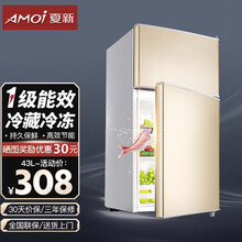 夏新（Amoi）小冰箱迷你双门 冷藏冷冻小型租房宿舍电冰箱 节能省电低噪冷藏冷冻 一级能效/43L金【1-2人使用】