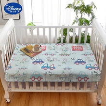 迪士尼防止小孩子尿床的冰丝隔尿垫凉席大床婴儿防水可洗夏天透气隔夜垫双面儿童大号床单 蓝汽车(一条装) 100x150cm
