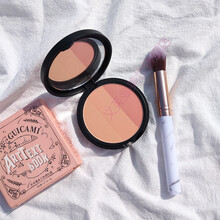 高光侧影修容盘一体盘修容粉饼网红李佳琦两用女初学者鼻影发际线 三色腮红粉饼+大理石高光刷