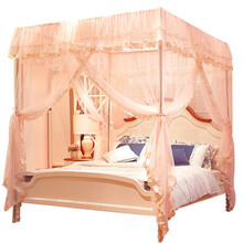 西漢家纺 公主风落地新款蚊帐家用1.5m床1.8m床2m床网红28mm加厚支架加密蚊帐 三开门玉色蚊帐 2*2.2米（28mm支架）