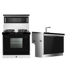 火星人（marssenger）T4BC蒸烤一体侧吸集成灶+D7集成洗碗机 套装 玻璃台面 天然气