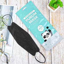 PURUMMASK韩版KF94口罩立体防护四层99级熔喷鱼形防尘防花粉透气防护 独立包装 黑色成人款-10只独立包装