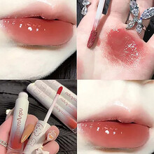 【俩支49】小熊唇釉氛围感纯欲口红皮可小熊布丁琉光镜面口红不掉色不沾杯润泽保湿滋润素颜显白学生平价 #01 白桃乌龙