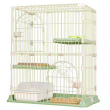 AITAPET 猫笼 多功能猫笼子大号双层三层猫别墅成猫幼猫猫舍猫窝繁殖笼子宠物猫咪用品 抹茶绿-双层大号-带吊床
