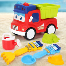 恩贝家族儿童夏天海边户外玩具国潮动漫百变校巴洗澡沙滩桶玩具车戏水玩沙铲子沙漏工程车套装宝宝儿童礼物