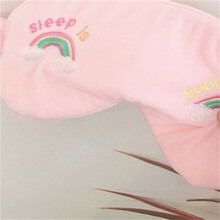 彩虹眼罩束发带两用遮光字母睡眠眼罩马卡龙色可爱 粉色