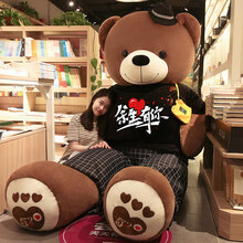 抱抱熊公仔泰迪熊猫布娃娃女毛绒玩具大号狗熊超大可爱大熊特大号 卡其【新余生有你】 直角2.2米全长2米【收藏加购买一送七】彩袋