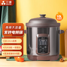 三源紫砂电炖锅10升超大容量煲汤锅电汤锅酒店粥铺商用煮粥神器电紫砂锅10-13人炖汤熬粥定时预约砂锅 10L电脑款（TGD100-SA1） 10L电炖锅