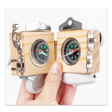 蒙特梭利蒙氏早教儿童忙碌箱busyboard忙碌板diy房子宝宝开锁玩具 指南针忙碌块