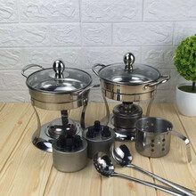 小火锅套餐海底捞外卖火锅锅具小火锅安全燃油一次性外卖锅 三头整箱48罐