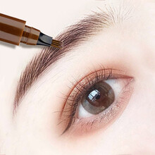 【第二支 1 元】四叉液体眉笔防水防汗不易掉色不易晕染仿真眉液体眉四分叉仿生懒人初学者眉笔 4#灰色