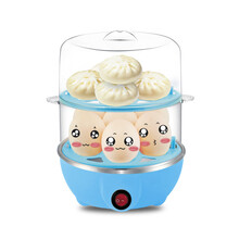 多功能双层煮蛋器自动断电防干烧蒸蛋器家用煮蛋机蒸饺子馒头 蓝色
