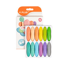 英国YPLUS马卡龙花生蜡笔12色不脏手可水洗安全幼儿园艺术家油画棒莫兰迪画笔绘画玩具儿童礼物