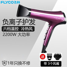 飞科（FLYCO）电吹风2200W大功率负离子吹风筒家用旅行吹风机冷热理发店发廊专用 飞科2200W紫色吹风
