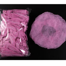 条形帽一次性帽子无纺布帽子无尘头套网帽车间防油烟食品厨师帽子 【粉色】双筋加厚 【20条】试用装