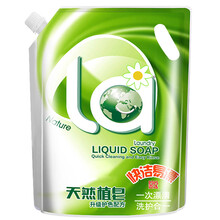 【满199减100】la妈妈壹选天然植皂皂液升级护色配方洗衣液袋装补充装3.2KG
