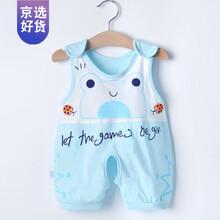 品牌童装 0-3-9个月1岁萌娃穿的小孩衣服刚出生婴儿夏季连体衣纯棉男女宝宝哈衣新生儿衣服夏天 O18-无袖连体衣-蓝色瓢虫 66码建议1-4个月